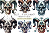Skull With Horns Clipart Bundle 1
