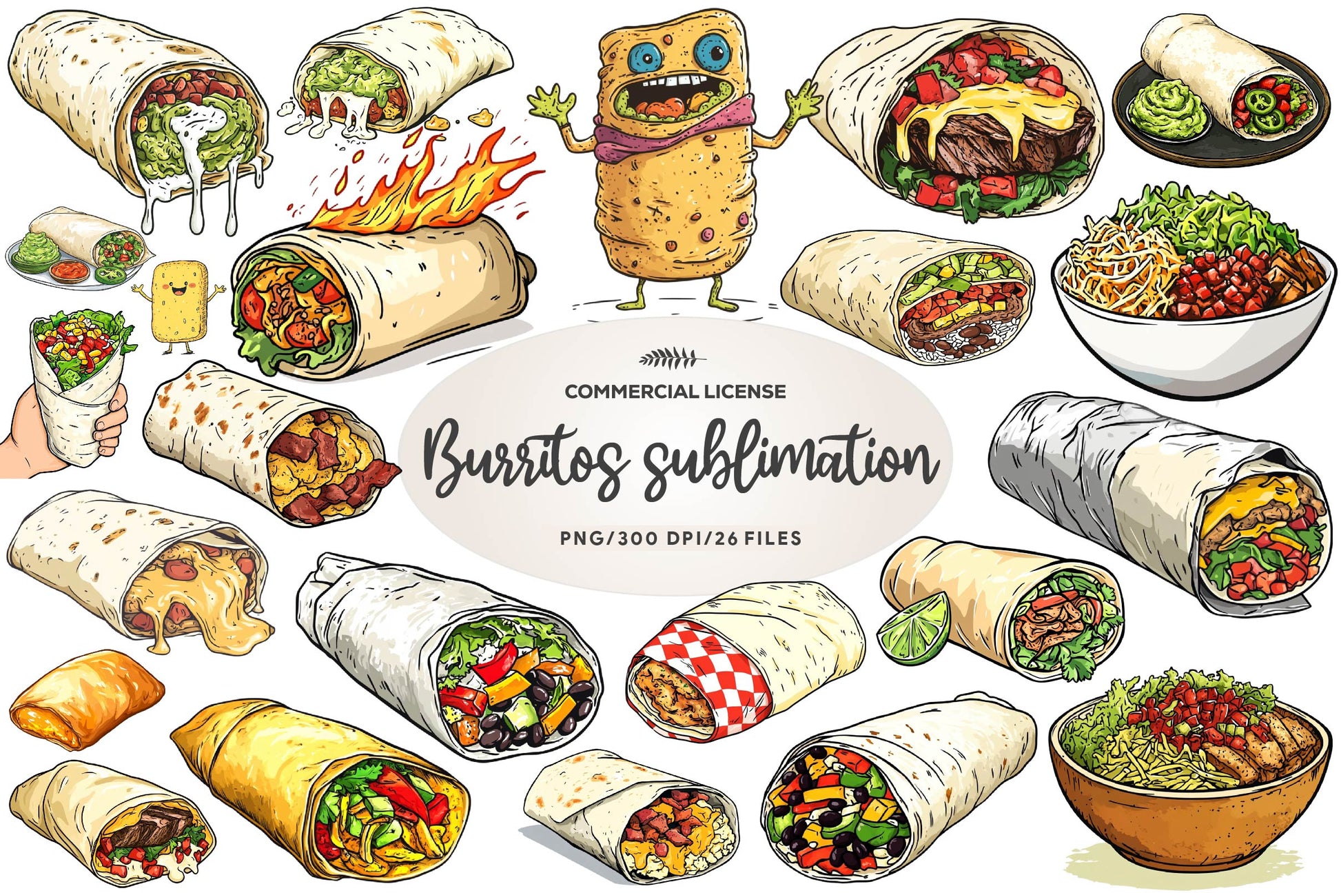 Burritos Clipart Bundle - CraftNest - Digital Crafting and Art