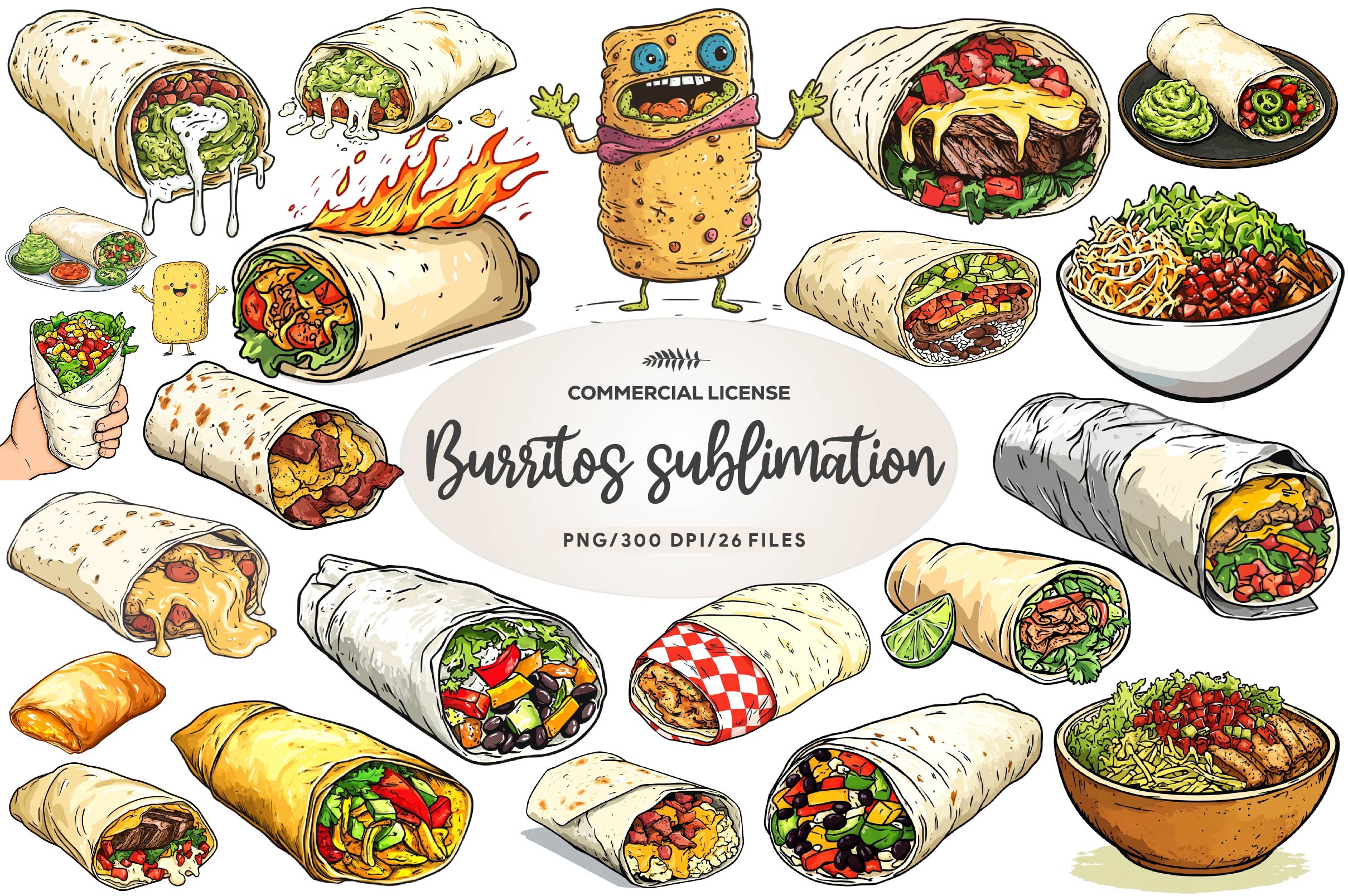 Burritos Clipart Bundle - CraftNest - Digital Crafting and Art
