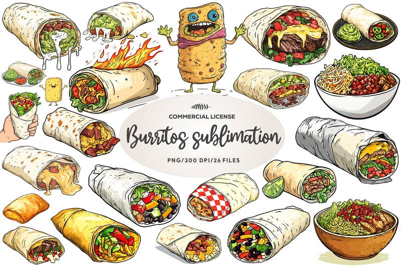 Burritos Clipart Bundle - CraftNest - Digital Crafting and Art