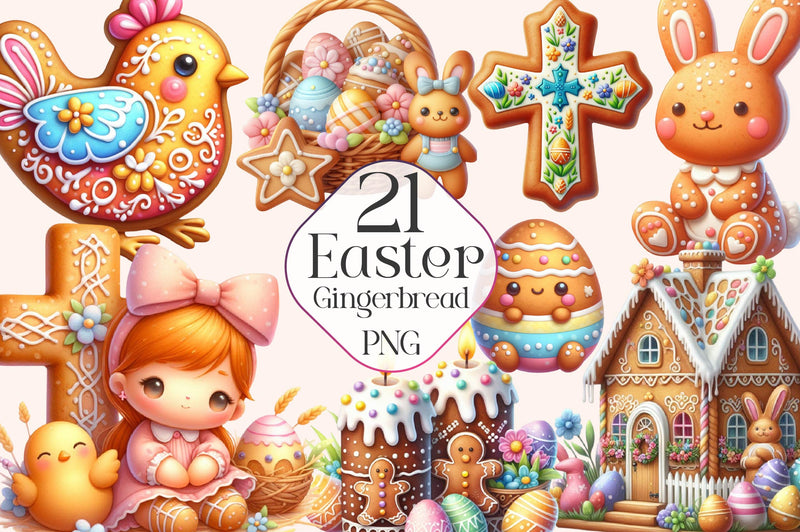 Easter Easter Gingerbread Clipart Bundle - CraftNest - Digital Crafting and Art