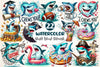 Funny Shark Break Through Clipart Bundle