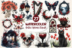 Gothic Spring Clipart Bundle 3 - CraftNest - Digital Crafting and Art