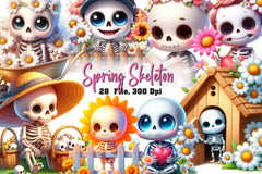 Spring Skeleton Clipart Bundle - CraftNest - Digital Crafting and Art