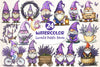 Lavender Purple Gnome Clipart Bundle 2