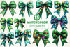 Green Grinch Coquette Bow Clipart Bundle
