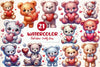 Cute Valentine Teddy Bear Clipart Bundle
