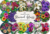 Floral Round Stained Glass Clipart Bundle
