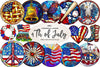 Round Stained Glass 4th Of July Clipart Bundle 2