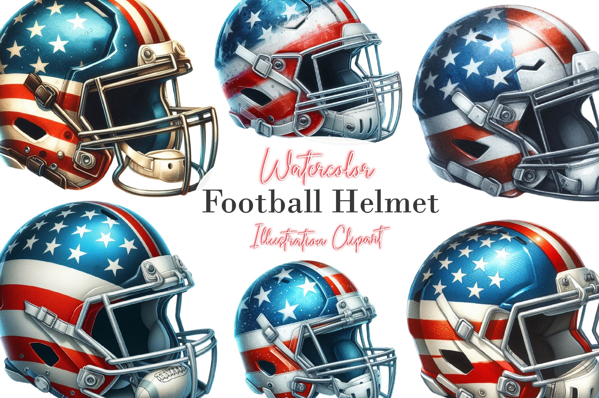 Football Helmet Clipart Bundle - CraftNest - Digital Crafting and Art
