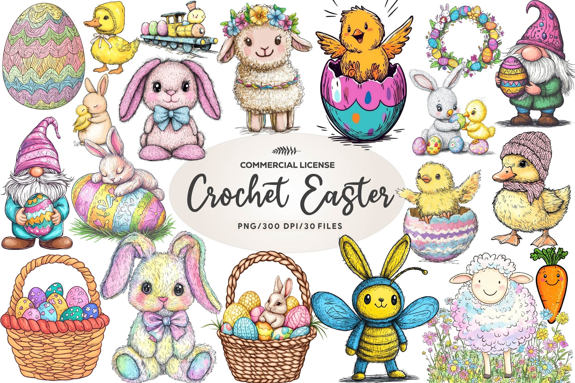 Crochet Easter Clipart Bundle - CraftNest - Digital Crafting and Art