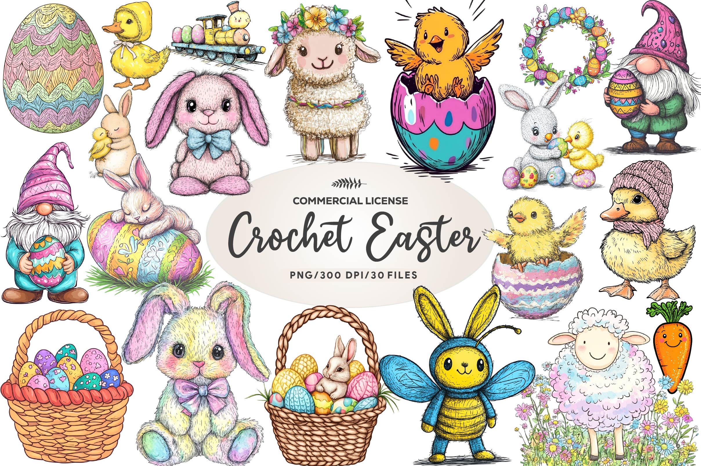Crochet Easter Clipart Bundle - CraftNest - Digital Crafting and Art