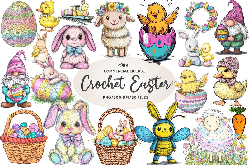 Crochet Easter Clipart Bundle - CraftNest - Digital Crafting and Art