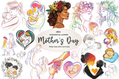 Minimalist Mothers Day Clipart Bundle - CraftNest - Digital Crafting and Art