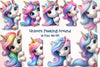 Unicorn Peeking Around Corner Clipart Bundle