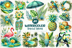 Tropical Spring Clipart Bundle 1 - CraftNest - Digital Crafting and Art