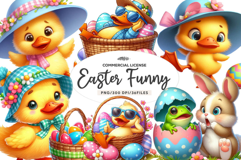 Easter Funny Clipart Bundle - CraftNest - Digital Crafting and Art