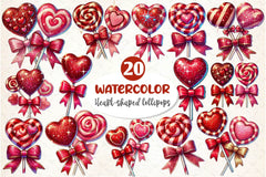 Glitter Valentine Lollipops Clipart Bundle - CraftNest - Digital Crafting and Art