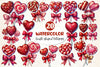 Glitter Valentine Lollipops Clipart Bundle