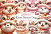Cute Lion Dance Dogs Clipart Bundle