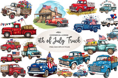 Rustic 4th Of July Truck Clipart Bundle - CraftNest - Digital Crafting and Art