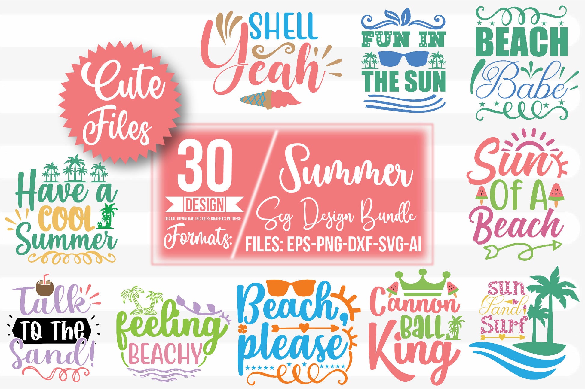 Summer SVG Bundle 9 - CraftNest - Digital Crafting and Art