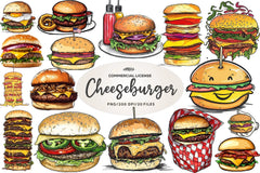 Cheeseburger Clipart Bundle - CraftNest - Digital Crafting and Art
