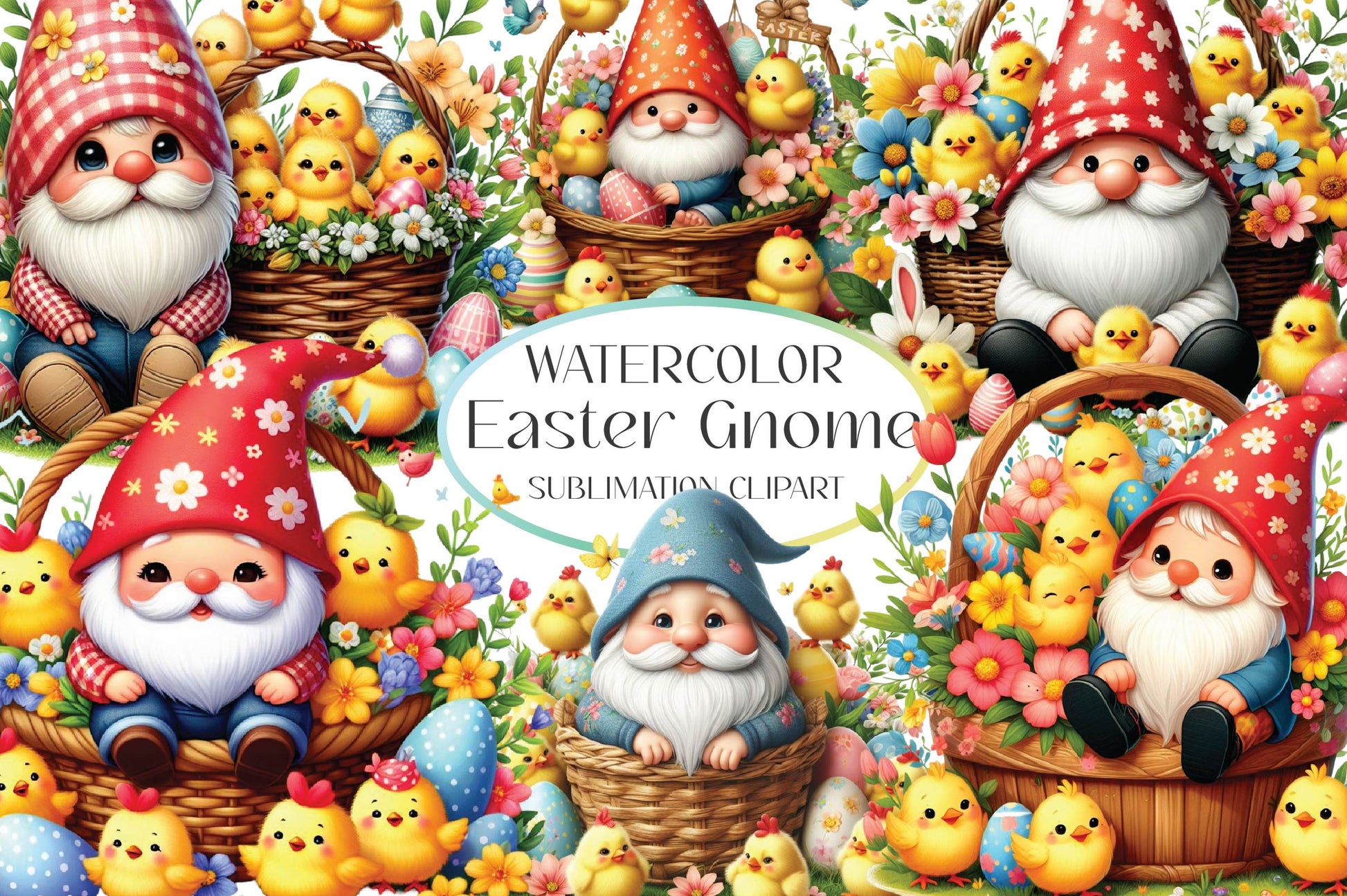 Easter Gnome Clipart Bundle 4 - CraftNest - Digital Crafting and Art