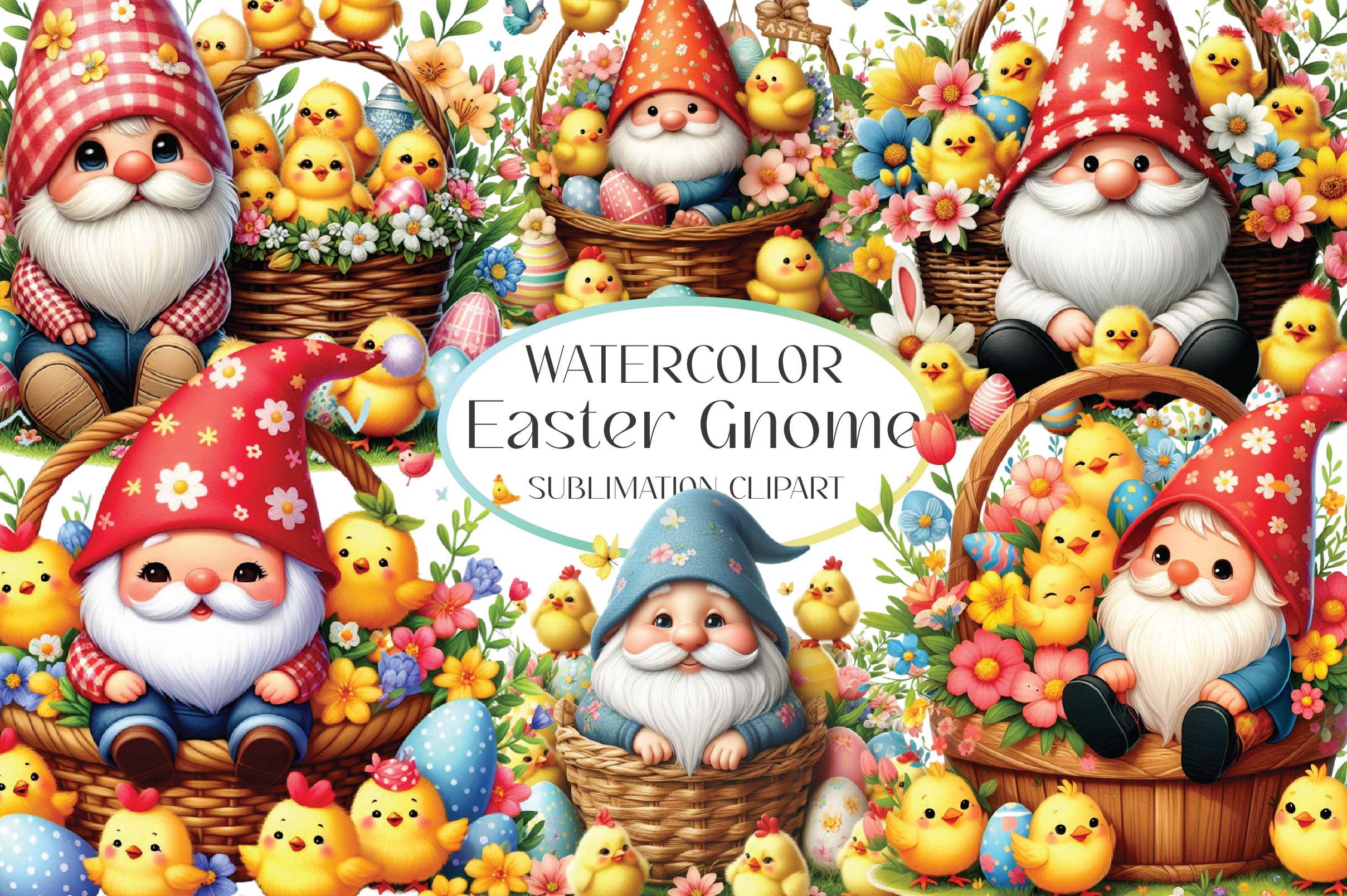 Easter Gnome Clipart Bundle 4 - CraftNest - Digital Crafting and Art