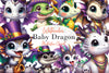 Mardi Gras Baby Dragon Clipart Bundle