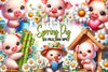 Spring Pig Clipart Bundle