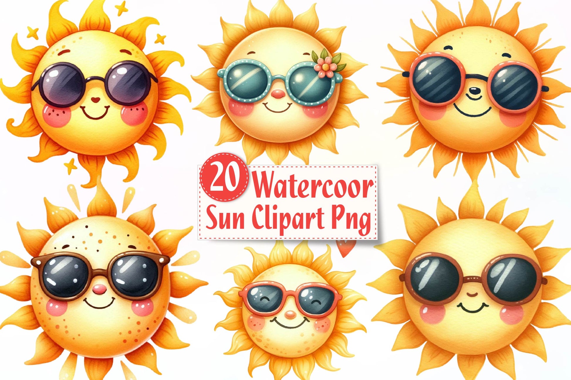 Sun Summer Clipart Bundle - CraftNest - Digital Crafting and Art