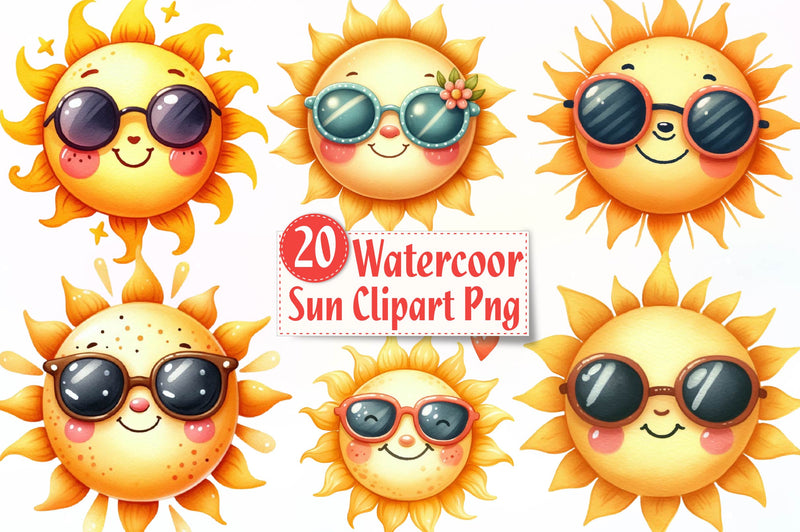 Sun Summer Clipart Bundle - CraftNest - Digital Crafting and Art
