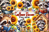 Sunflower Raccoon Clipart Bundle