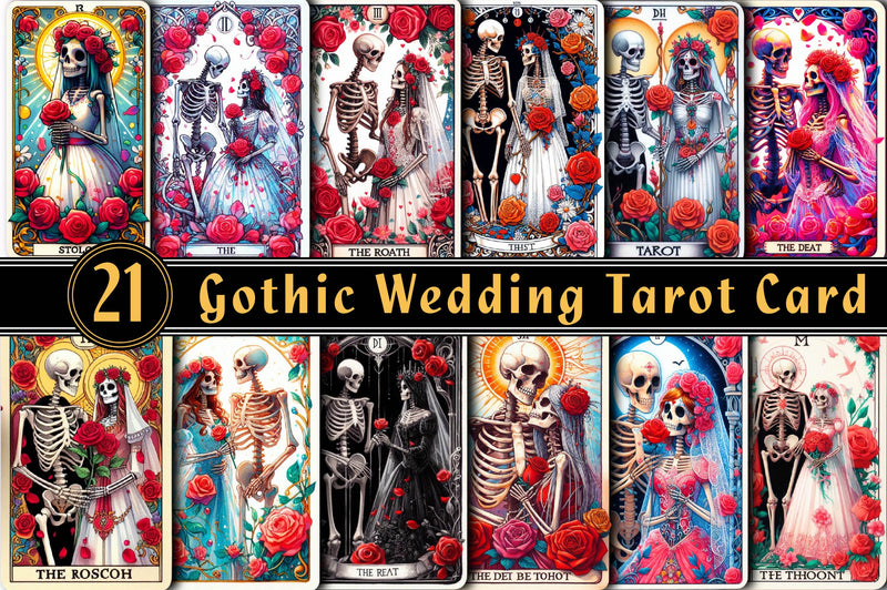 Gothic Wedding Tarot Card Clipart Bundle - CraftNest - Digital Crafting and Art