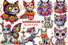 Day Of The Dead Cat Clipart Bundle - CraftNest - Digital Crafting and Art