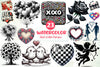 Black & White Valentine Clipart Bundle