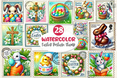Easter Postage Stamp Clipart Bundle 2 - CraftNest - Digital Crafting and Art