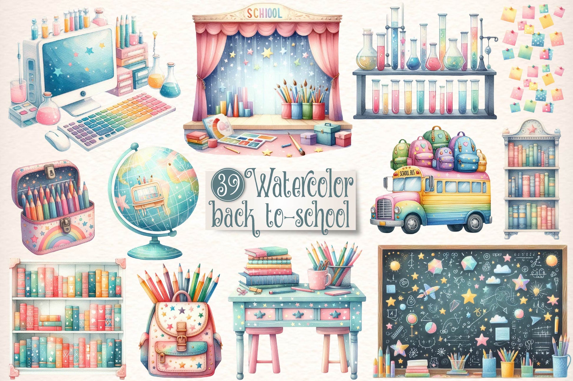 Back To School Clipart Bundle 1 - CraftNest - Digital Crafting and Art