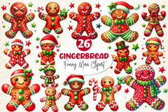Funny Gingerbread Man Clipart Bundle - CraftNest - Digital Crafting and Art