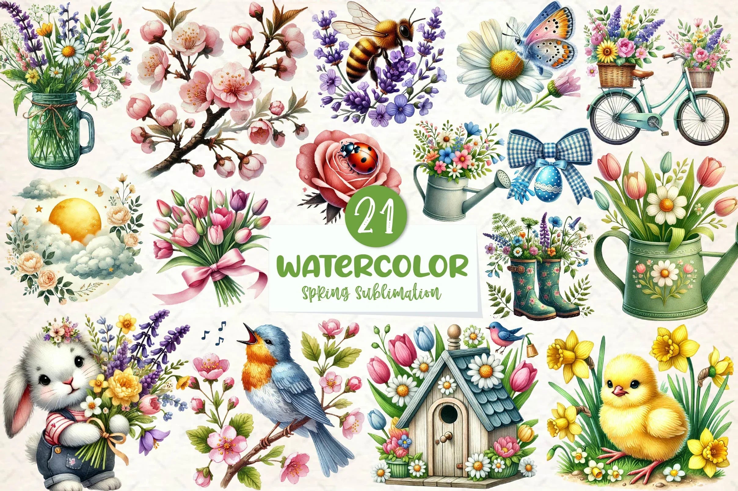 Spring Clickart Spring Clipart Bundle
