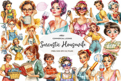 Sarcastic Housewife Clipart Bundle - CraftNest - Digital Crafting and Art