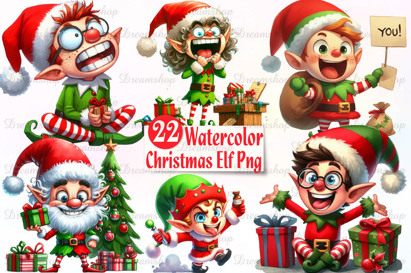 Christmas Elf Christmas Clipart Bundle - CraftNest - Digital Crafting and Art