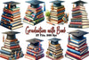 Graduation With Books Clipart Bundle