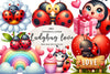 Cute Ladybug In Love Clipart Bundle