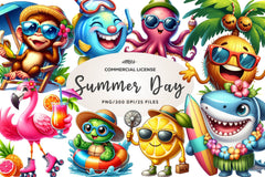 Funny Summer Day Clipart Bundle - CraftNest - Digital Crafting and Art