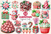 Red & Green Christmas Peppermint Candy Clipart Bundle