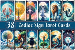 Zodiac Sign Tarot Cards Clipart Bundle - CraftNest - Digital Crafting and Art
