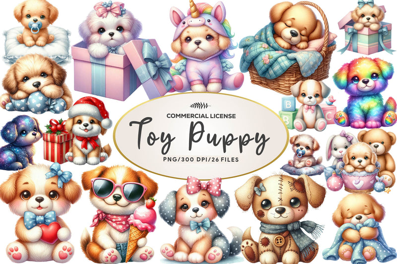 Cute Plush Toy Puppy Clipart Bundle - CraftNest - Digital Crafting and Art