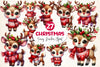 Cute Reindeer Christmas Clipart Bundle